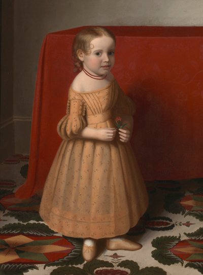 Porträt eines jungen Mädchens mit Rose, ca. 1838 von Oliver Tarbell Eddy