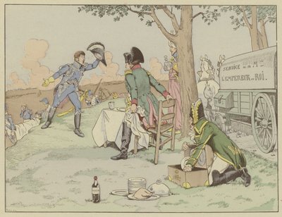 Napoleon erhält die Nachricht vom Tod seines besten Freundes, Marschall Lannes, in der Schlacht von Aspern-Essling, Mai 1809 von Onfray de Breville Job