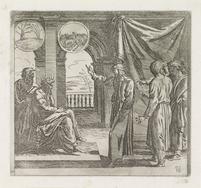 Joseph erklärt die Träume des Pharao (Schilderungen in der Loggia von Raffael) von Orazio Borgianni