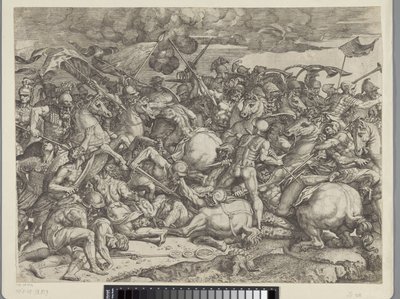 Schlacht an der Milvischen Brücke von Orazio Farinati (attributed to)