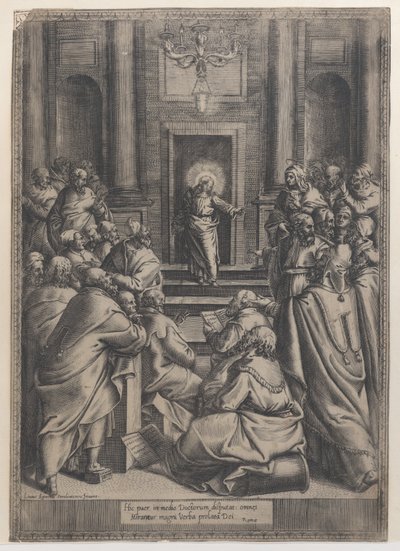 Christus im Tempel disputierend, 1568-77 von Orazio de Sanctis