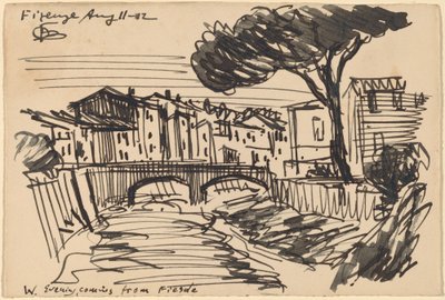Der Arno am Abend, Florenz von Oscar F. Bluemner