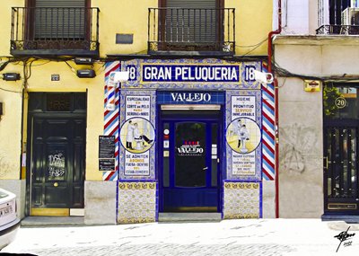Blau gefliester Friseursalon von Osvaldo Russo
