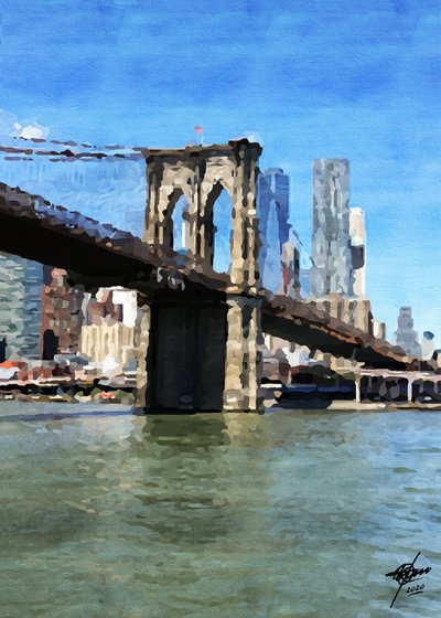 Brooklyn Bridge Spiegelungen von Osvaldo Russo
