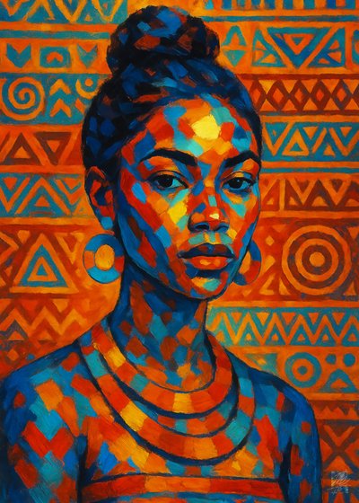 Buntes afrikanisches Frauenporträt von Osvaldo Russo
