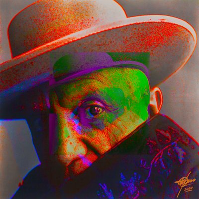 Intensives Psychedelisches Porträt von Osvaldo Russo