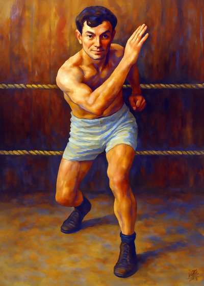 Vintage Boxer Haltung von Osvaldo Russo