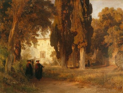 Der Klostergarten von Oswald Achenbach