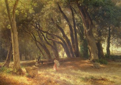 Im Garten der Villa Borghese von Oswald Achenbach