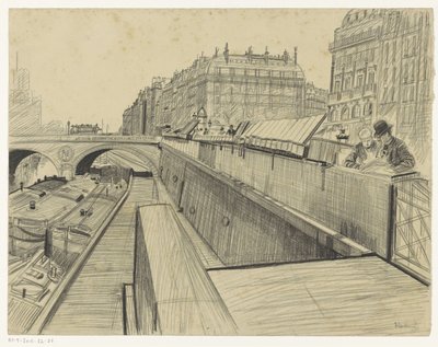 Ansicht des Quai des Grands-Augustins in Paris von Oswald Heidbrinck