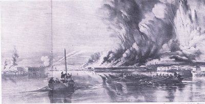 Der Fall von Sewastopol und der Rückzug der Russen, 8. September 1855, Illustration aus British Battles on Land and Sea, 1915 von Oswald Walters Brierly