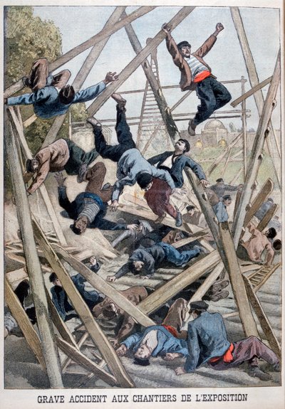 Ein schwerer Unfall auf der Baustelle der Weltausstellung, Paris, 1900 von Oswaldo Tofani