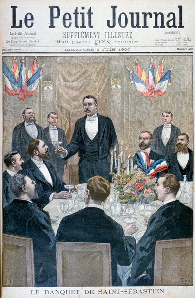 Bankett der französischen Nationalisten und Paul Déroulède, Saint-Sebastien, Belgien, 1900 von Oswaldo Tofani