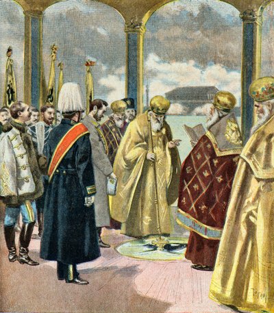 In Russland segnet der Metropolit die Newa von Oswaldo Tofani