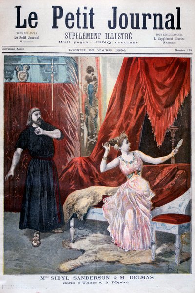 Sibyl Sanderson und Delmas in Jules Massenets Oper Thais, Paris, 1894 von Oswaldo Tofani