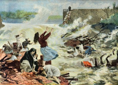 Die Bouzey-Katastrophe, 1895 (Illustration) von Oswaldo Tofani