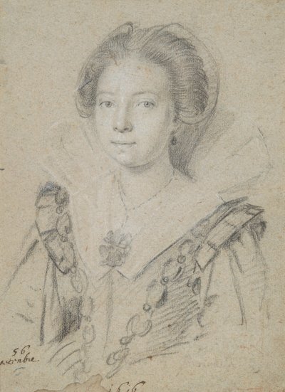 Porträt einer jungen Dame aus dem Haus Anjou von Ottavio Leoni