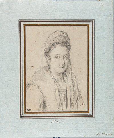 Porträt von Costanza Sforza di Santa Flora, Herzogin von Sora und Ehefrau von Giacomo Boncompagni. Zeichnung von Ottavio Leoni von Ottavio Mario Leoni