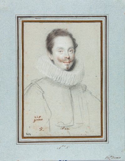 Porträt des Marquis Paris Pinelli. Zeichnung von Ottavio Leoni, 17. Jahrhundert, Genua, Musei di Strada Nuova, Fondo Disegni, inv 2414 von Ottavio Mario Leoni