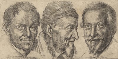 Drei Porträts, möglicherweise Camillo Graffico, Ercole Pedemonte und Antoni darstellend von Ottavio Mario Leoni