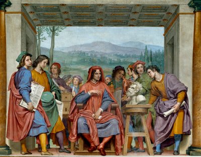 Lorenzo de Medici inmitten florentinischer Künstler von Ottavio Vannini