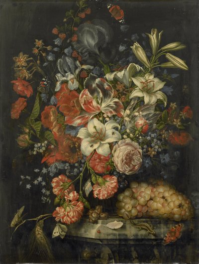 Stillleben mit Blumen und Früchten von Ottmar the Elder Elliger