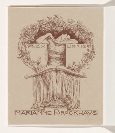 Ex Libris von Marianne Brockhaus von Otto Greiner (signed by artist)
