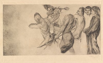 Dante und Virgil besuchen die Hölle (Inferno Canto 22) von Otto Greiner