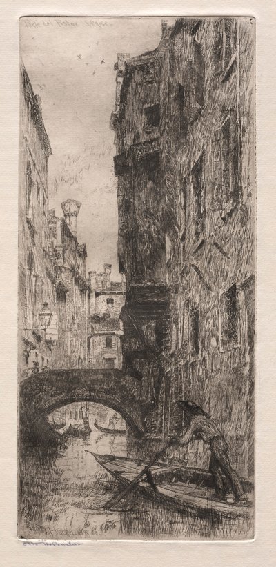 Radierungen von Venedig: Ponte del Pistor, Venedig, 1880 von Otto H. Bacher