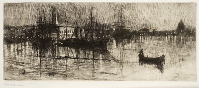 Regnerische Nacht, ca. 1880-82 von Otto Henry Bacher