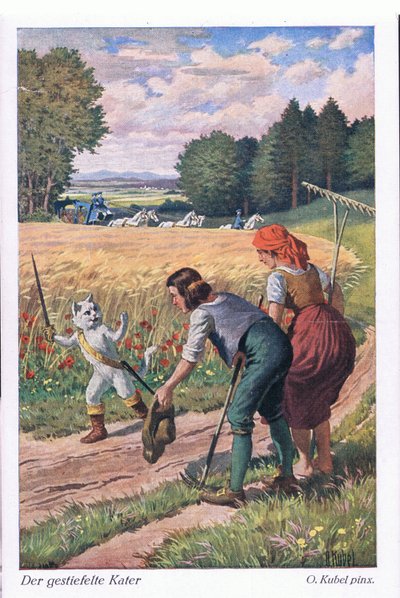 Der gestiefelte Kater (Europäisches Märchen), Postkarte aus Deutschland von Otto Kubel