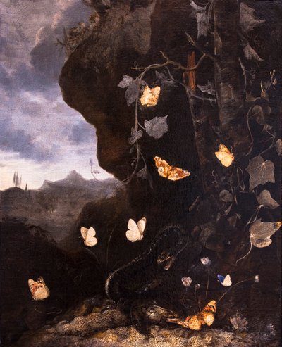 Schlangen, Kröten und Schmetterlinge von Otto Marseus van Schrieck