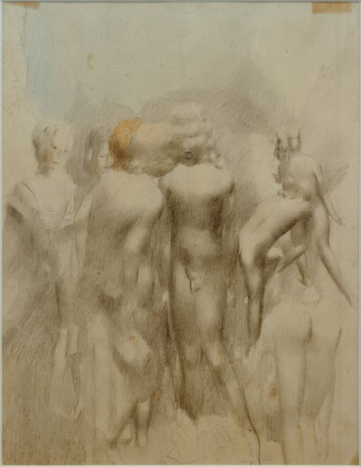 Gruppe nackter Jungen im Freien (Badende) von Otto Meyer Amden