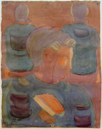 Vorbereitung (Andacht im Esssaal). Teilstudie (Junge mit Gesangbuch) von Otto Meyer Amden