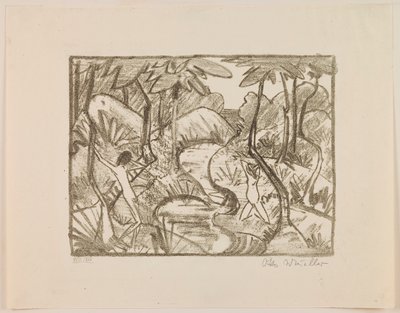 Waldlandschaft, aus dem Portfolio „Otto Müller“ von Otto Mueller