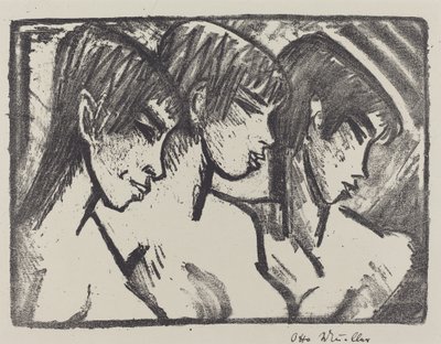 Drei Mädchen im Profil von Otto Müller