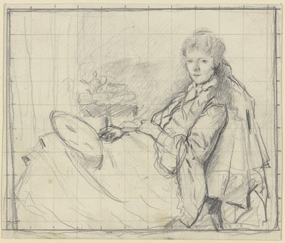 Luise Scholderer auf der Ottomane von Otto Scholderer