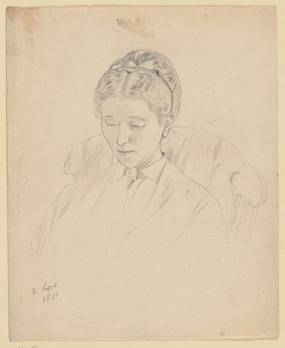 Luise Scholderer, im Lehnstuhl sitzend von Otto Scholderer