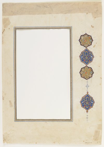 Folio aus einem Koran (Rand), abgelöster Manuskriptrand, 2. Hälfte des 16. Jahrhunderts von Ottoman School