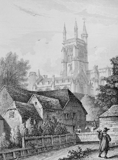 College Tower, Bibliothek und Mühle Winchester, ca. 1830 von Owen Brown Carter