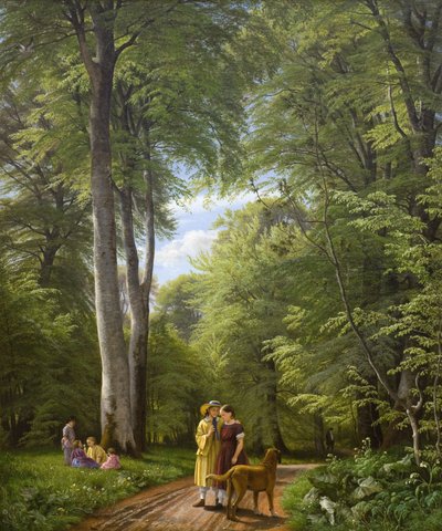 Ein Buchenwald im Mai nahe dem Iselingen Herrenhaus, Seeland von P.C. Skovgaard