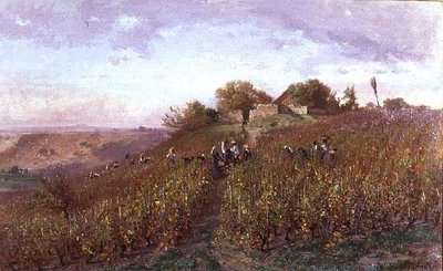 Weinlese an den Hängen der Arve von P.E. Rischgitz