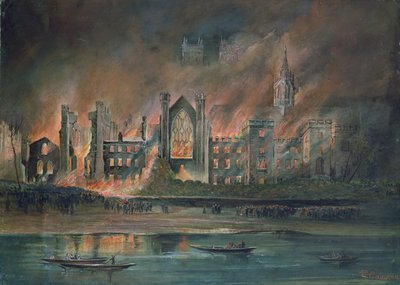 Brand im Houses of Parliament, 16. Oktober 1834 von P.T. Cameron