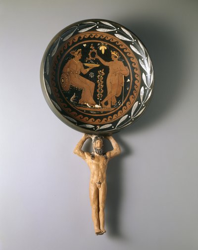 Rotfigurige Patera mit Atlasgriff, letztes Drittel des 4. Jahrhunderts v. Chr. von Painter of Louvre