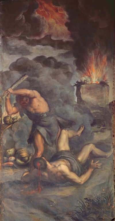 Innenansicht der Orgelpanele, die Kain und Abel darstellen, 1600 von Palma Il Giovane