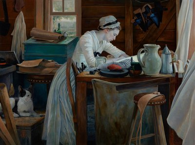 Frau bei der Arbeit von Pamela Patrick White