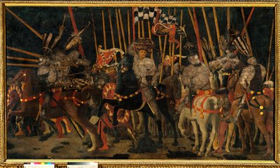 Schlacht von San Romano zwischen den Florentinern und Sienesern am 02.06.1432 von Paolo Uccello