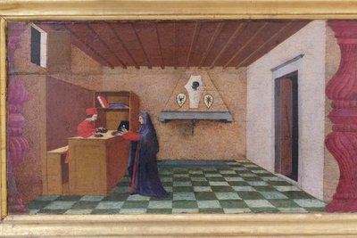 Predella der Entweihung der Hostie (Detail) von Paolo Uccello