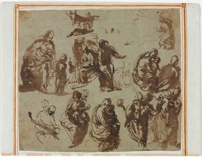 Verschiedene Skizzen der Madonna und des Kindes (recto) von Paolo Veronese