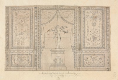 Statue von Amor in einer Wandnische von Paolo Vincenzo Bonomini